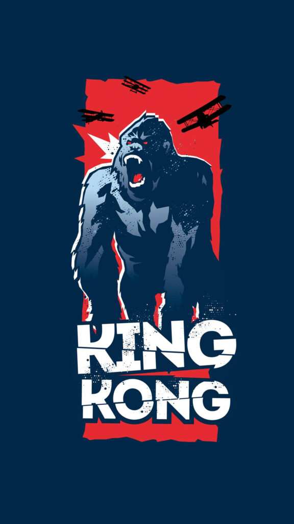 Aggressive King Kong Digital Art Mobile Wallpaper