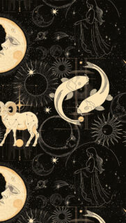 Mystical Zodiac Constellation and Celestial Astrology Art Wallpaper