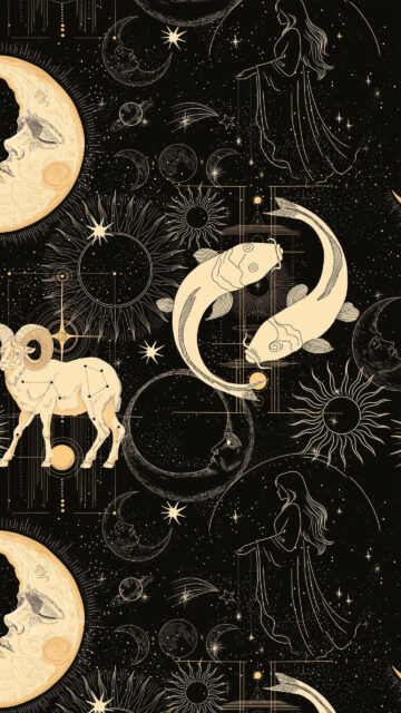 Mystical Zodiac Constellation and Celestial Astrology Art Wallpaper