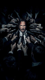 John Wick Surrounded by Guns Mobile Wallpaper