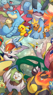 Legendary Pokemon Starter Squad Mobile Wallpaper