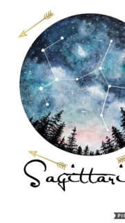Cosmic Sagittarius Constellation Fire Sign Aesthetic Phone Wallpaper
