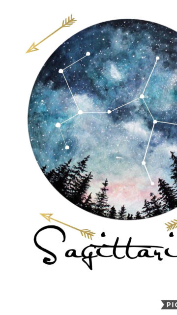 Cosmic Sagittarius Constellation Fire Sign Aesthetic Phone Wallpaper
