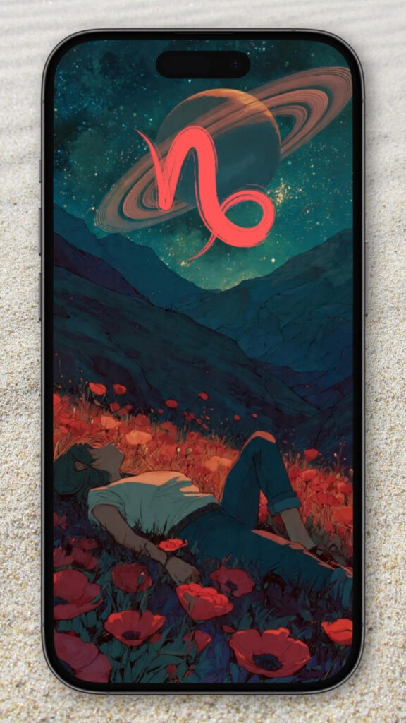 Capricorn Ambition and Earth Energy Aesthetic Cosmic Zodiac Wallpaper