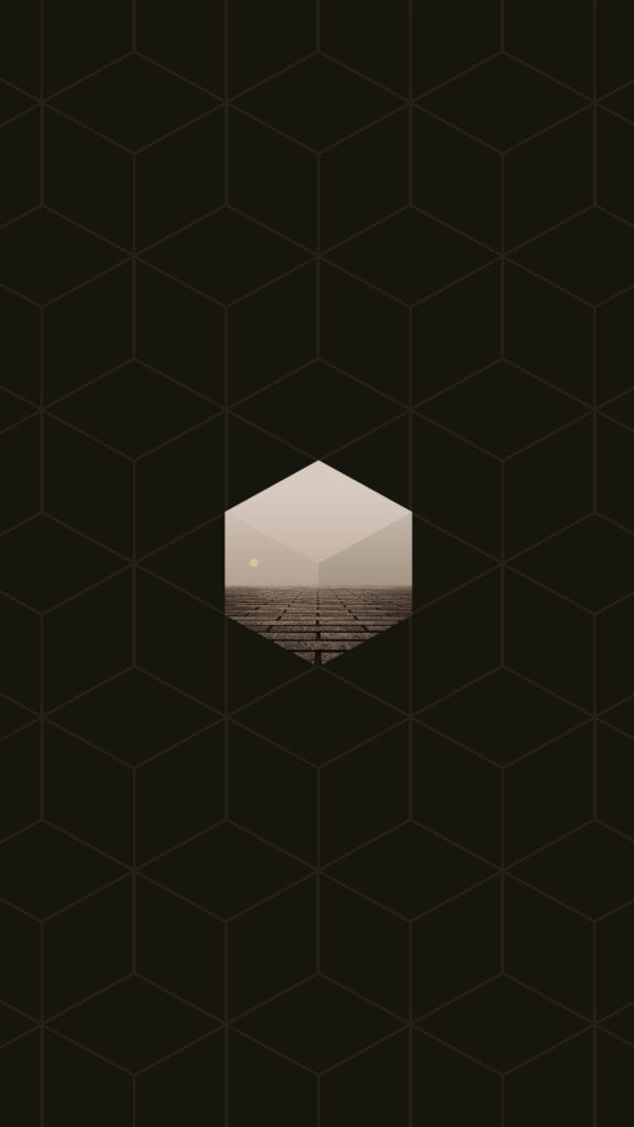 Minimalist Sacred Geometry Cube Energy Field and Manifestation Phone Wallpaper