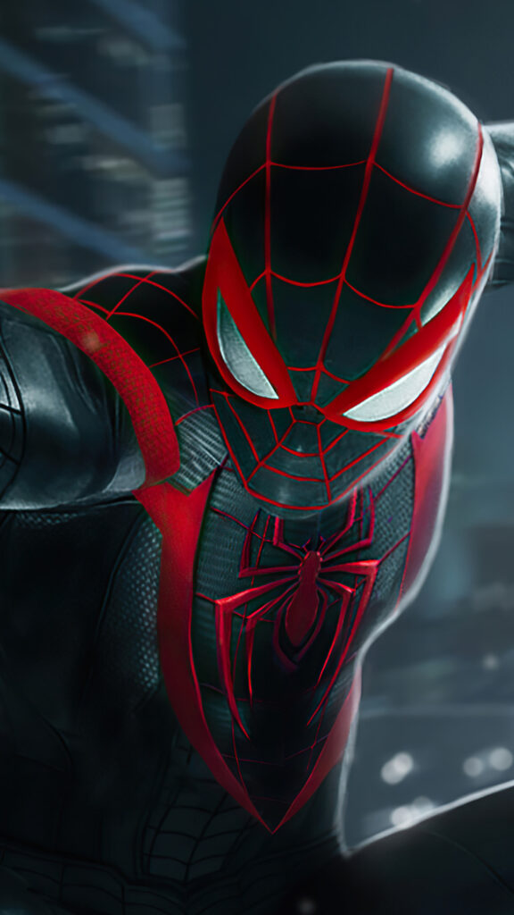 Miles Morales Marvel Spider-Man Action 4K Mobile Wallpaper