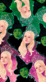 Wicked Glinda and Elphaba Pattern Mobile Wallpaper