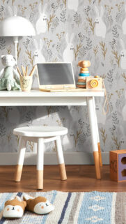 Children’s Study Nook with Bunny Wallpaper Mobile Wallpaper