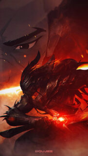 Dark Fantasy Warrior Red Blade Mobile Wallpaper