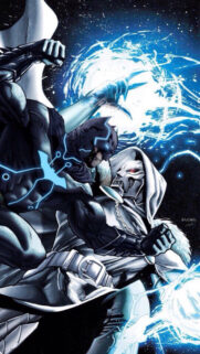 Batman and Doctor Doom Fight Mobile Wallpaper