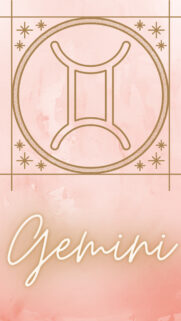 Minimalist Gemini Zodiac Sign Aesthetic Soft Pink Pastel Phone Wallpaper