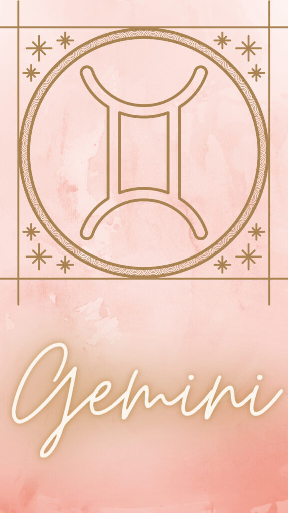 Minimalist Gemini Zodiac Sign Aesthetic Soft Pink Pastel Phone Wallpaper