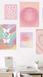 Positive Aesthetic Vision Board for Manifestation and Daily Affirmations Wallpaper