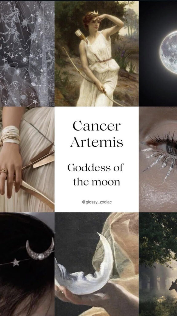 Cancer Zodiac Artemis Goddess of the Moon Aesthetic Wallpaper