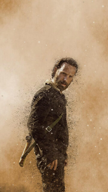 Rick Grimes Disintegrating Style 4K Mobile Wallpaper
