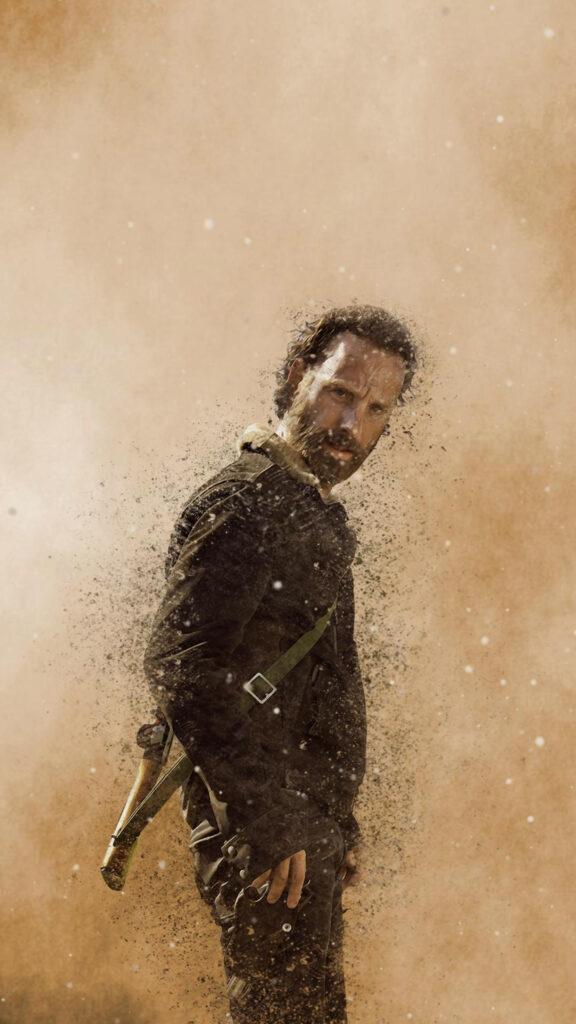 Rick Grimes Disintegrating Style 4K Mobile Wallpaper