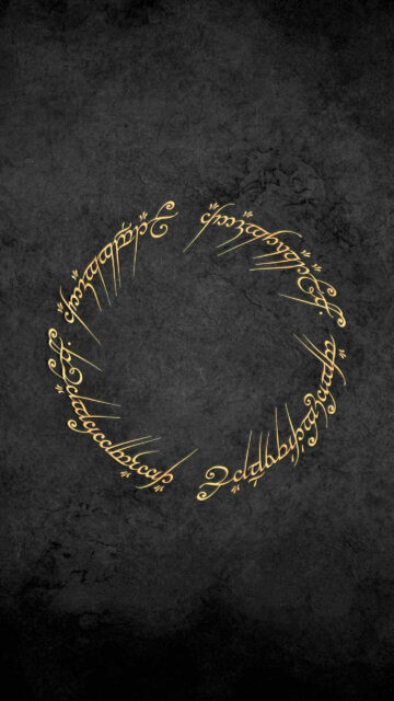 One Ring Inscription Black Texture Mobile Wallpaper
