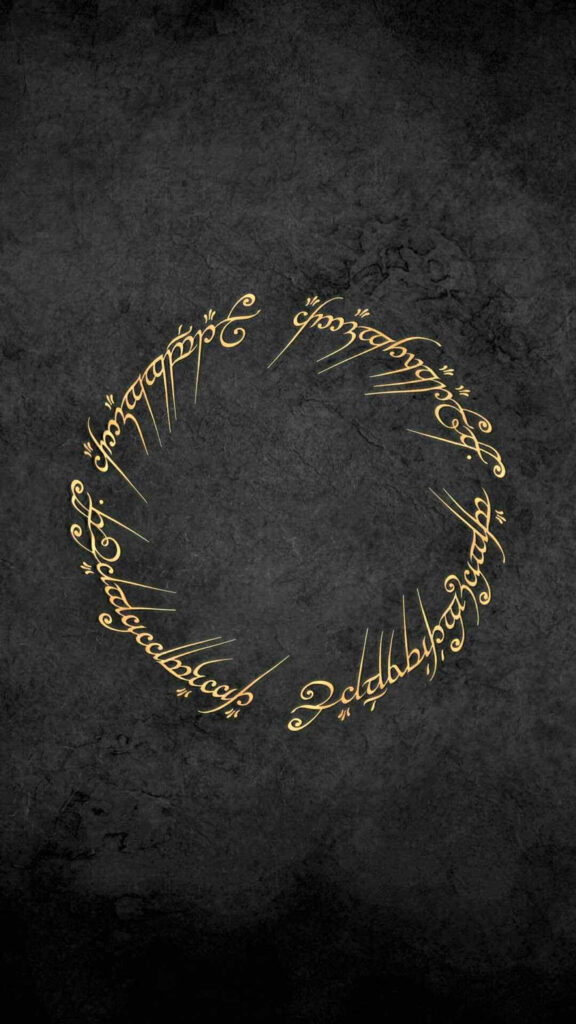 One Ring Inscription Black Texture Mobile Wallpaper