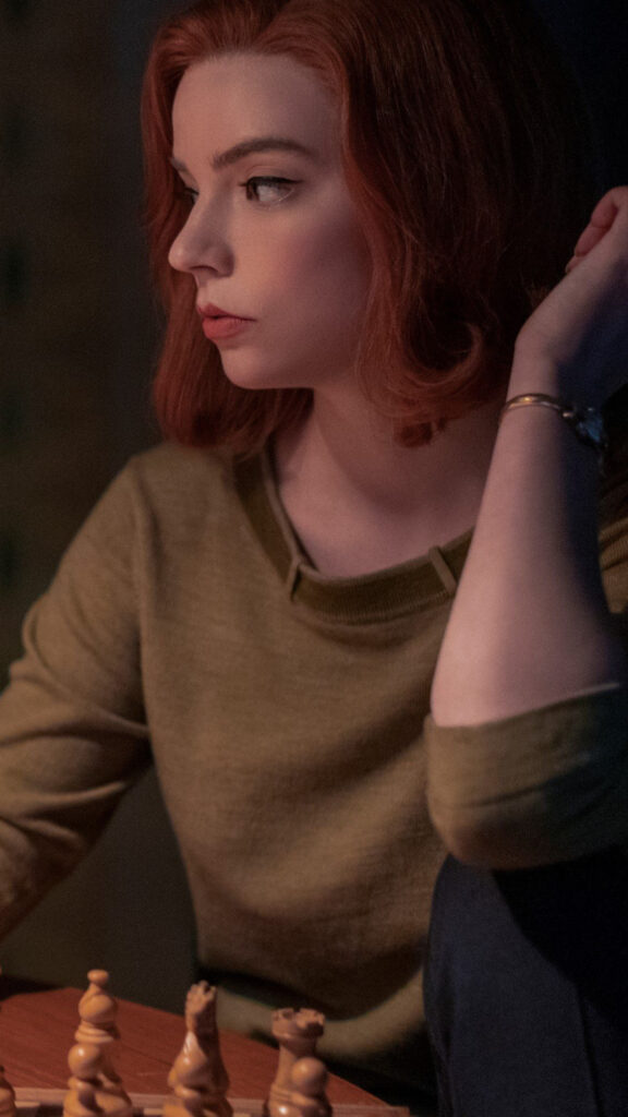 Beth Harmon Chess Focus Mobile Wallpaper