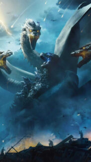 Godzilla vs King Ghidorah Epic Battle Mobile Wallpaper
