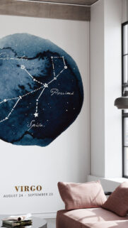 Minimalist Virgo Constellation Astrology Art for Desktop Wallpaper