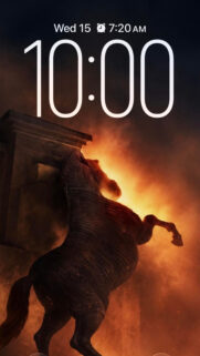 Trojan Horse Rearing in Flame Mobile Wallpaper