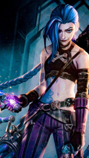 Jinx League of Legends Arcane Art Mobile Wallpaper