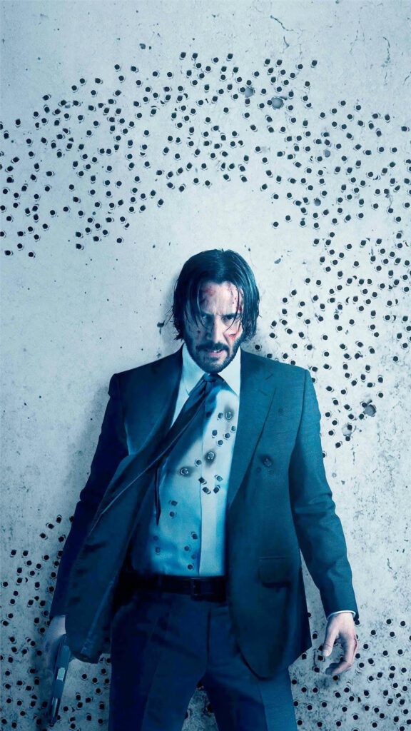 John Wick Cinematic Action Poster Mobile Wallpaper