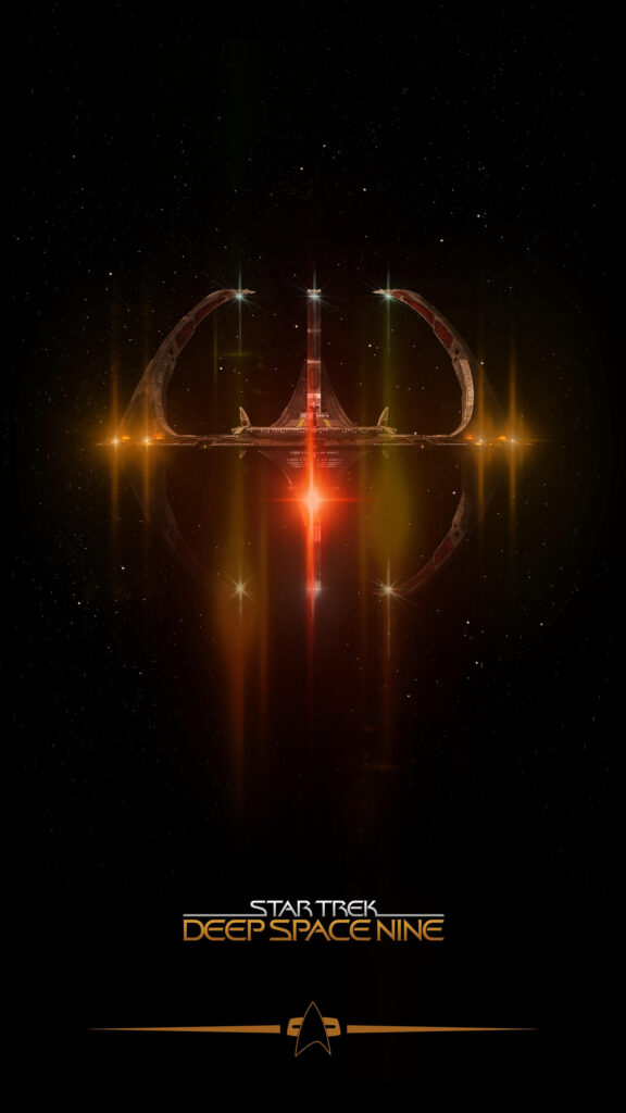 Deep Space Nine Iconic Space Station Minimalist Mobile Wallpaper