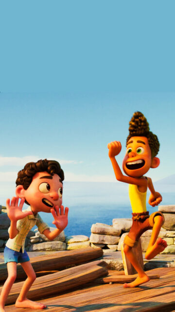 Luca and Alberto Energetic Seaside Phone Wallpaper