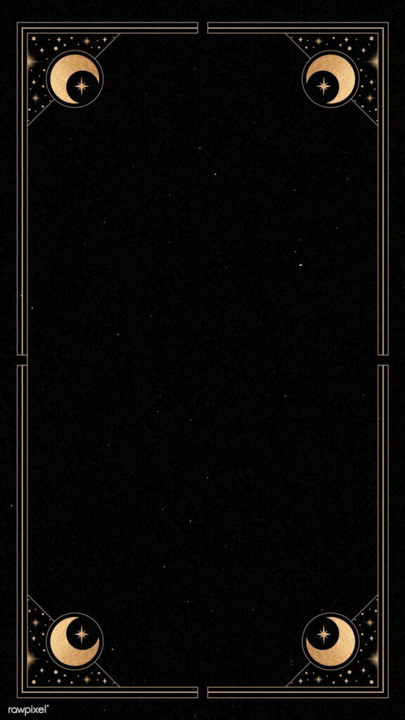 Mystical Gold Celestial Moon Phase Spiritual Aesthetic Phone Wallpaper