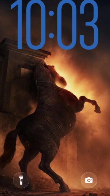Fiery Trojan Horse Rearing Up 4K Mobile Wallpaper