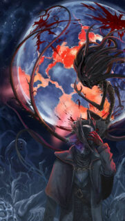 Bloodborne Hunter and Moon Presence Mobile Wallpaper