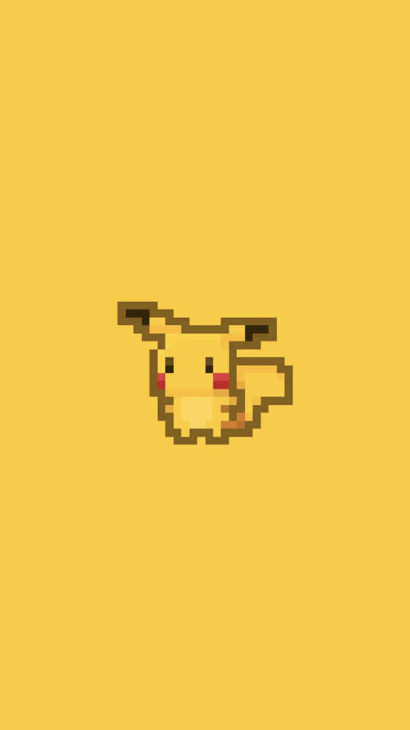 Minimalist Pixel Art Pikachu Mobile Wallpaper