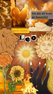 Radiant Leo Zodiac Aesthetic: Golden Sun Sign and Strength Wallpaper