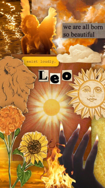 Radiant Leo Zodiac Aesthetic: Golden Sun Sign and Strength Wallpaper