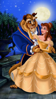 Beauty and the Beast Enchanted Romantic Night Mobile Wallpaper