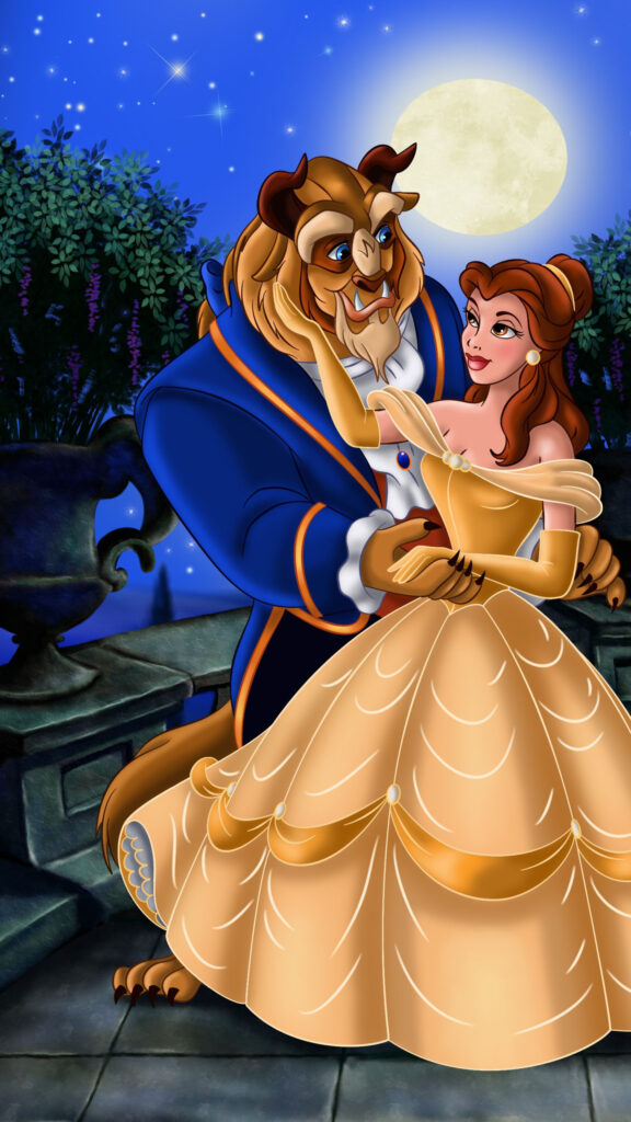 Beauty and the Beast Enchanted Romantic Night Mobile Wallpaper