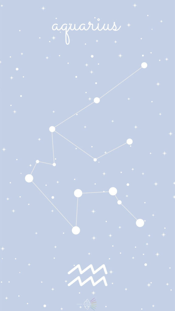 Aquarius Zodiac Constellation Minimalist Celestial Aesthetic Wallpaper