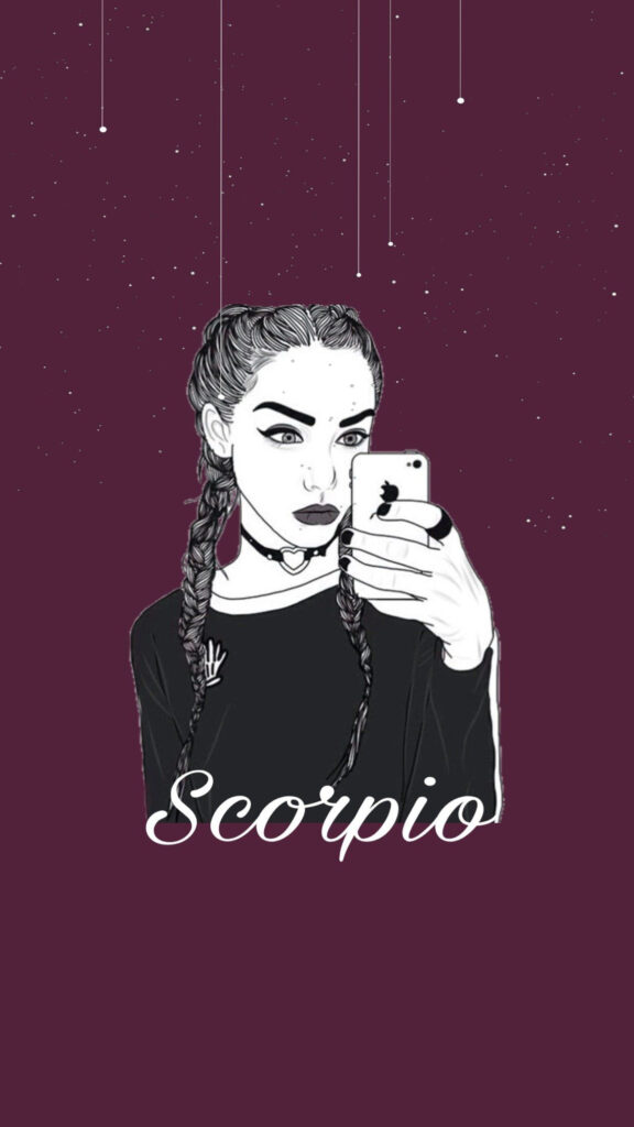 Mystical Scorpio Aesthetic Zodiac Sign and Personality Traits Mobile Wallpaper