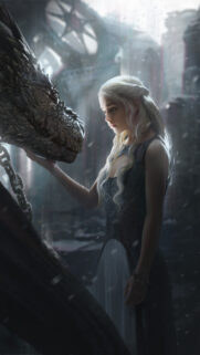 Daenerys Targaryen and Her Dragon Mobile Wallpaper