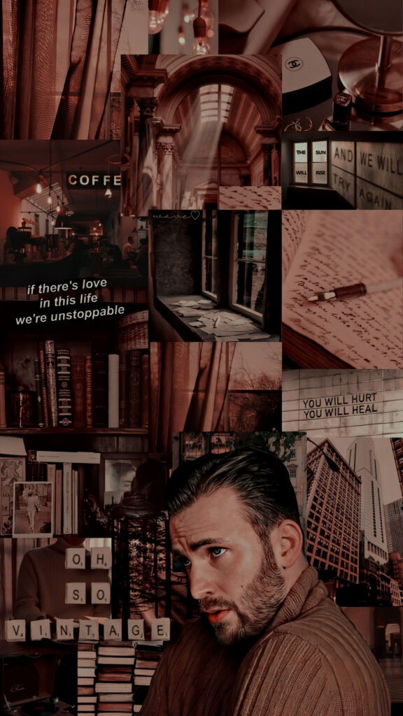 Chris Evans Aesthetic Brown Tone Mobile Wallpaper