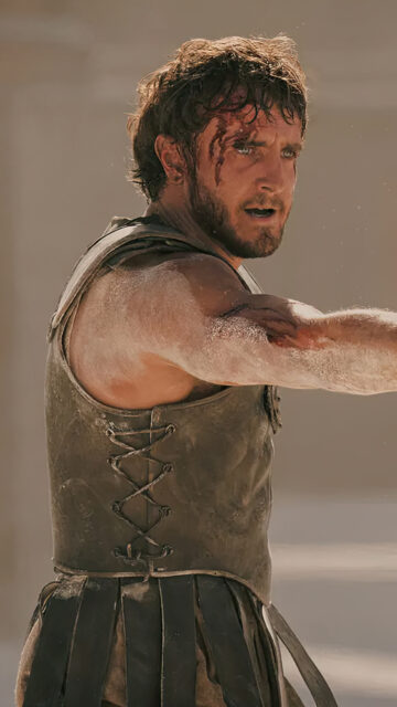Gladiator II Paul Mescal Battle Portrait Mobile Wallpaper