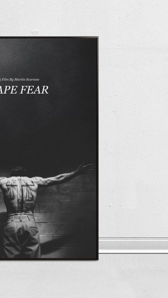 Max Cady Cape Fear Back Tattoo Black and White Mobile Wallpaper