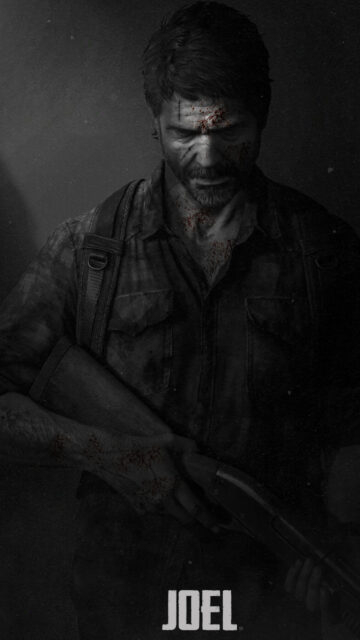 Gritty Joel Miller Portrait from The Last of Us Mobile Wallpaper