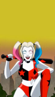 Harley Quinn Animated Style Art Mobile Wallpaper