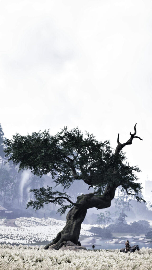 Ghost of Tsushima Artistic Tree View Mobile Wallpaper