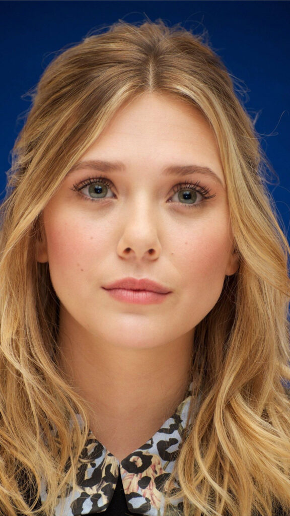 Stunning Close-Up Portrait of Elizabeth Olsen Mobile Wallpaper