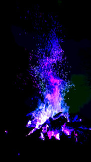 Vibrant Neon Blue and Purple Bonfire Flames Mobile Wallpaper