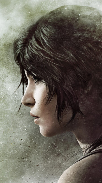 Side Profile Portrait Lara Croft Gaming Mobile Wallpaper